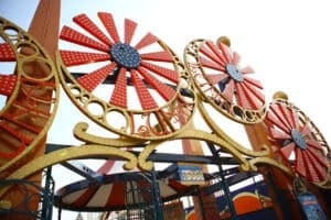Wheels on the gates in Luna Park in Coney Island. New York. USA